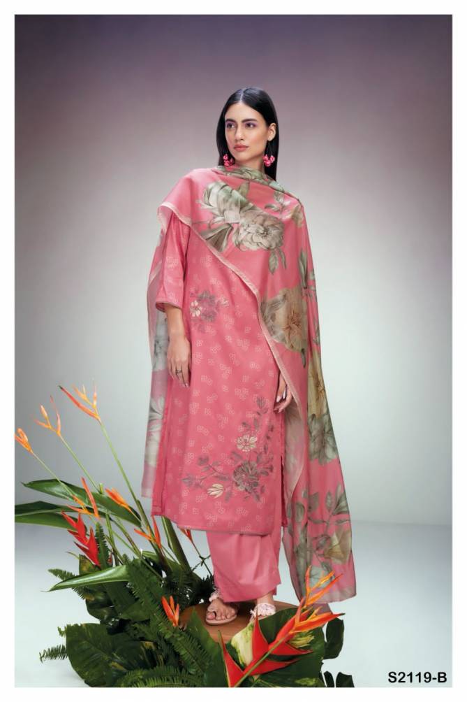 Ruwanthi 2119 By Ganga Heavy Printed Cotton Silk Dress Material